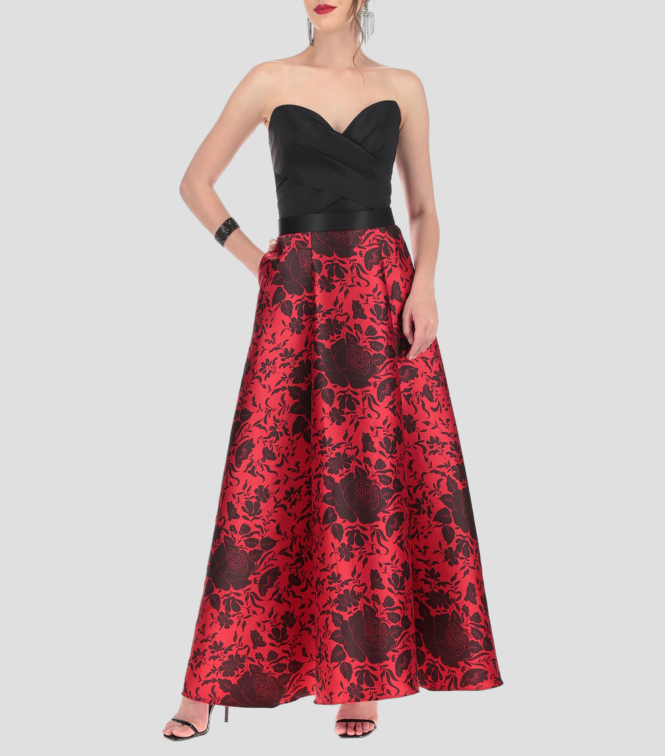 Vestido largo con estampado Mujer